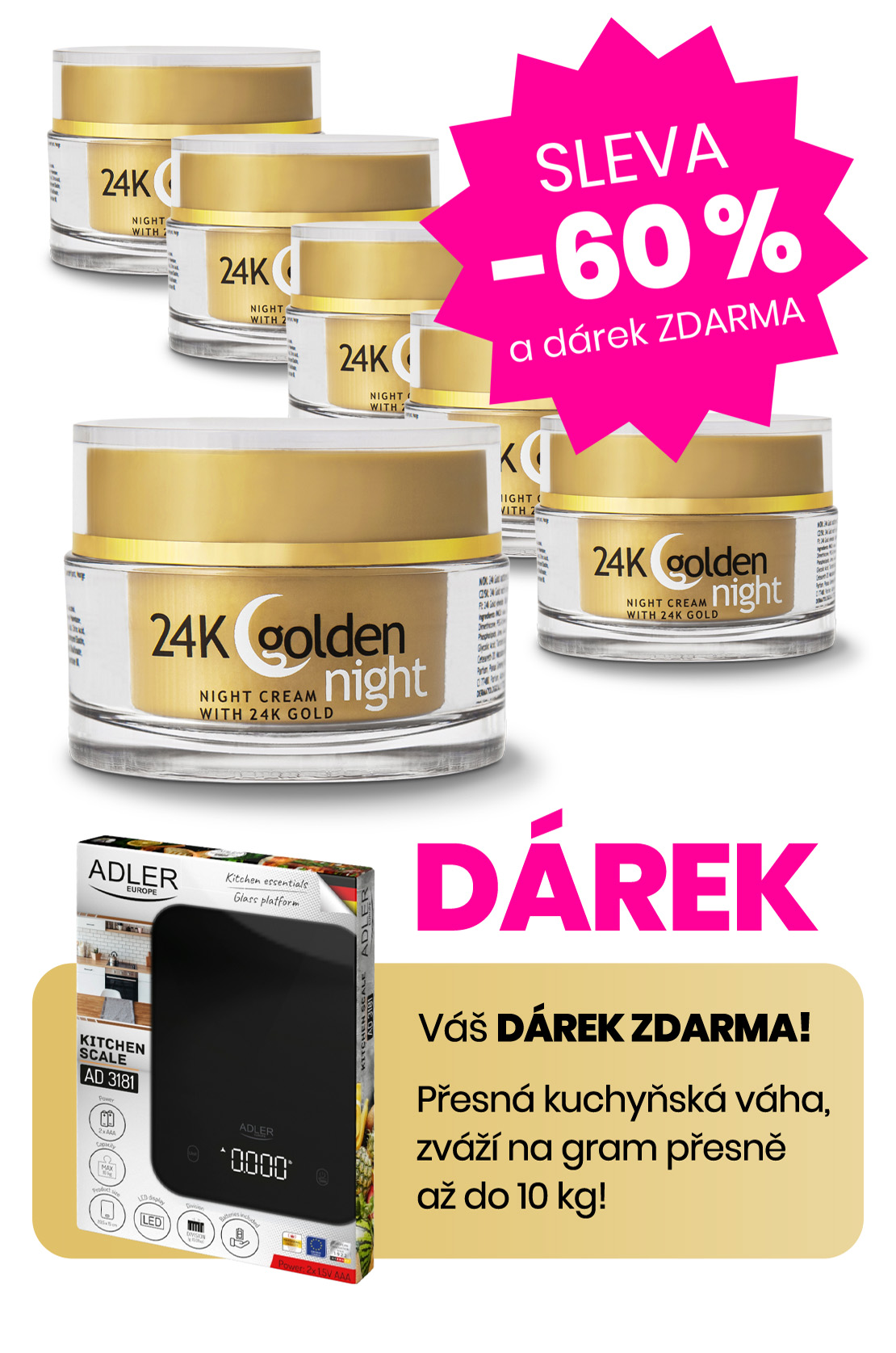 Aimé 24K noční krém s pravým zlatem